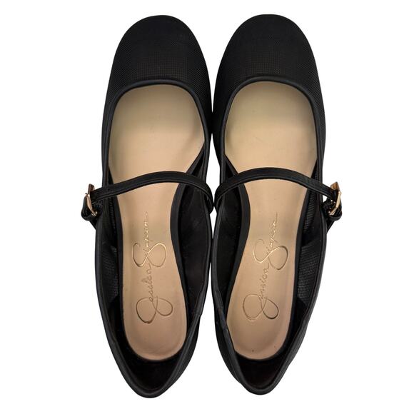 Jessica Simpson Black Sheer Bronwyn Mary Jane Ballet 0.5" Heel Flats Party-7.5 - Picture 6 of 7
